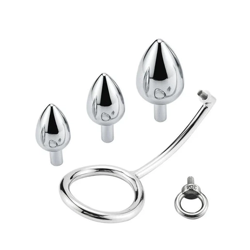 DiscreetChoice Cock Anal Steel 4663 Stainless with Set Ring Hook 0610
